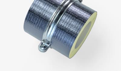 Cover image for Insulated pipe support product - fiberglass ALU cover