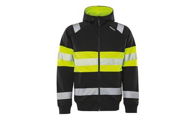 Cover image for High vis Green hooded stretch sweatshirt jacket class 1 7532 GKC
