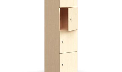 Cover image for QBUS Lockable personal storage 4 comps 1636x400x420 mm