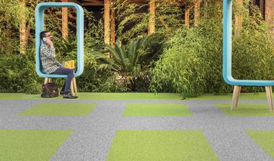 Cover image for PILOTE² tufted carpet tiles made of recycled pile material