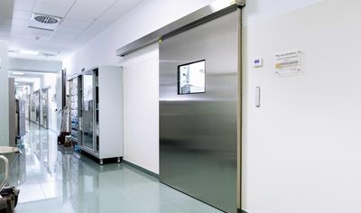 Cover image for HB SAITE 3PB Hospital stainless steel sliding door with 3 mm thick lead plates for protection from X-rays