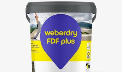 Cover image for weberdry FDF plus Elastomeric resin based, UV resistant waterproofing material