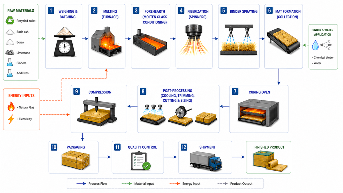 Process Flow Diagram - Glass Wool.png