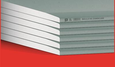 Cover image for PLACA DE YESO LAMINADO HUMEDAD H1 12,5 mm; MOISTURE RESISTANT GYPSUM PLASTERBOARD H1 12,5 mm