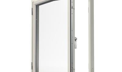 Cover image for Lyssand 105, Side hung window, wood with aluminium cladding