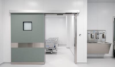 Cover image for HB SALTE 3PB HPL panel for hospital sliding door with 3 mm thick lead plates for protection from X-rays