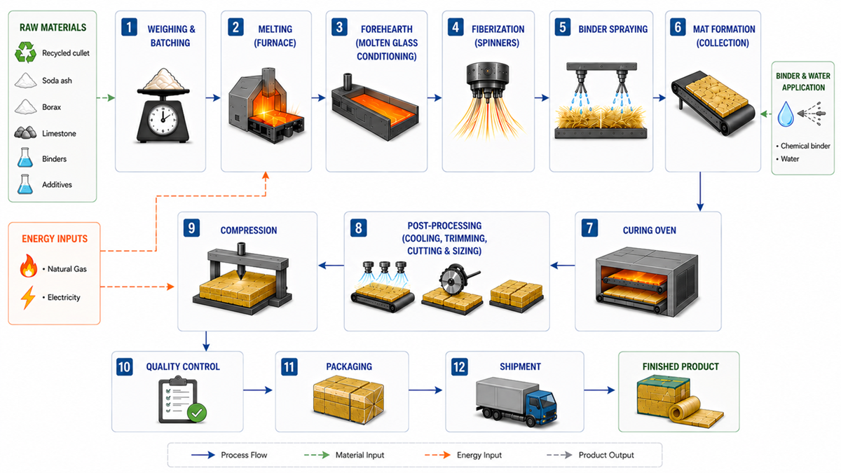 Process Flow Diagram - Glass Wool.png